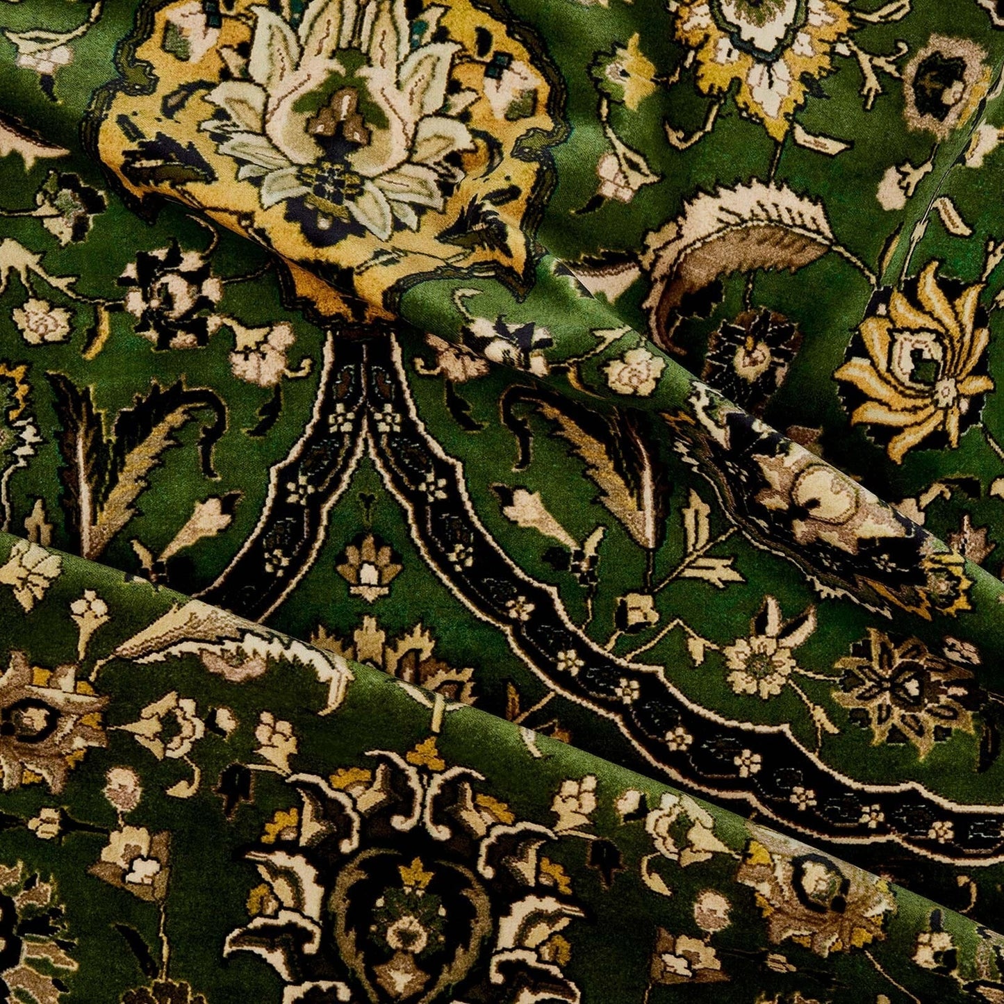 Zanjan Velvet Fabric -  Juniper Green - House of Hackney - 1-FA-ZAN-VE-JUN-XXX-XXX - Premier Wallcovering