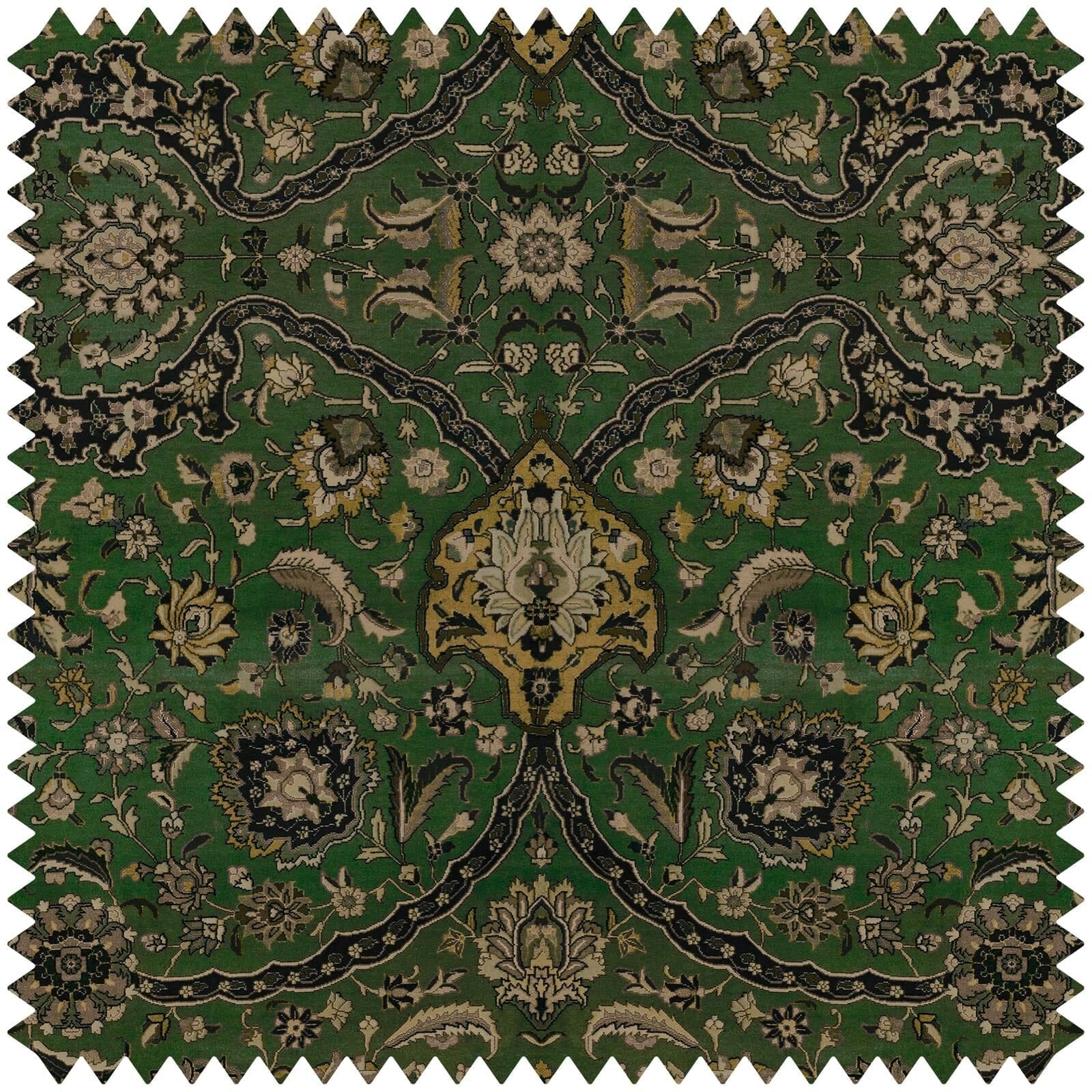 Zanjan Velvet Fabric -  Juniper Green - House of Hackney - 1-FA-ZAN-VE-JUN-XXX-XXX - Premier Wallcovering
