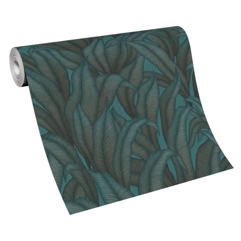 Zanzibar Leaf Metallic Wallpaper - Green - Erismann - 10371 - 19 - Premier Wallcovering