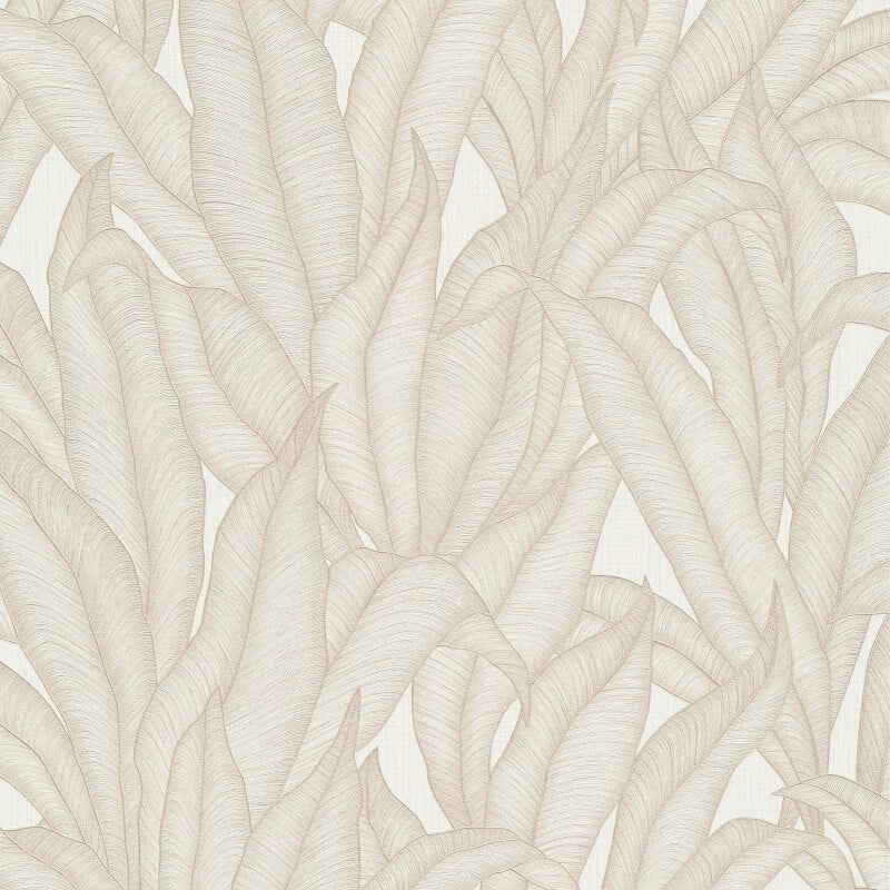 Zanzibar Leaf Metallic Wallpaper - Beige - Erismann - 10371 - 26 - Premier Wallcovering