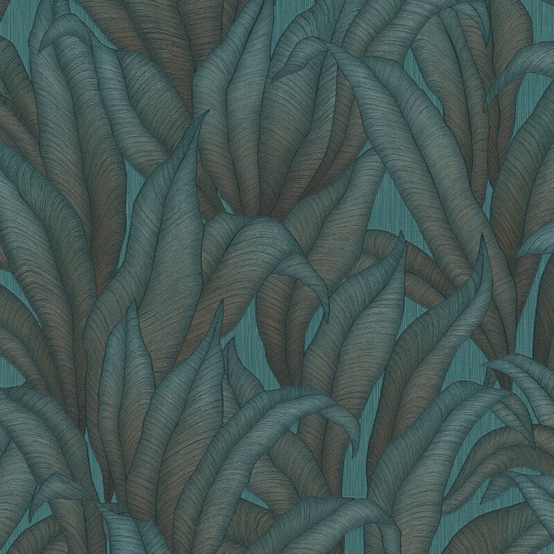 Zanzibar Leaf Metallic Wallpaper - Green - Erismann - 10371 - 19 - Premier Wallcovering