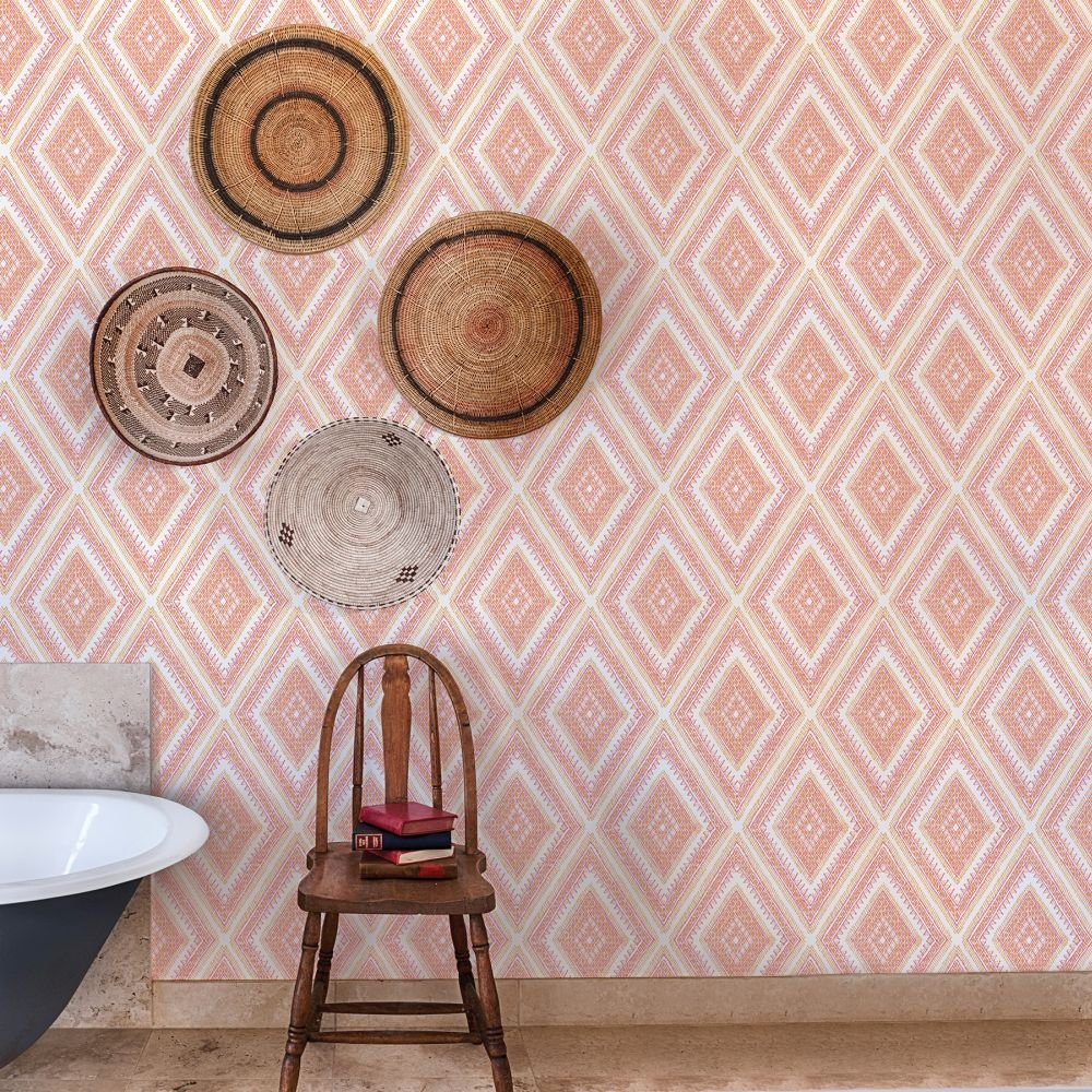 Zaya Wallpaper - Pink / Orange - A Street Prints - FD26015 - Premier Wallcovering