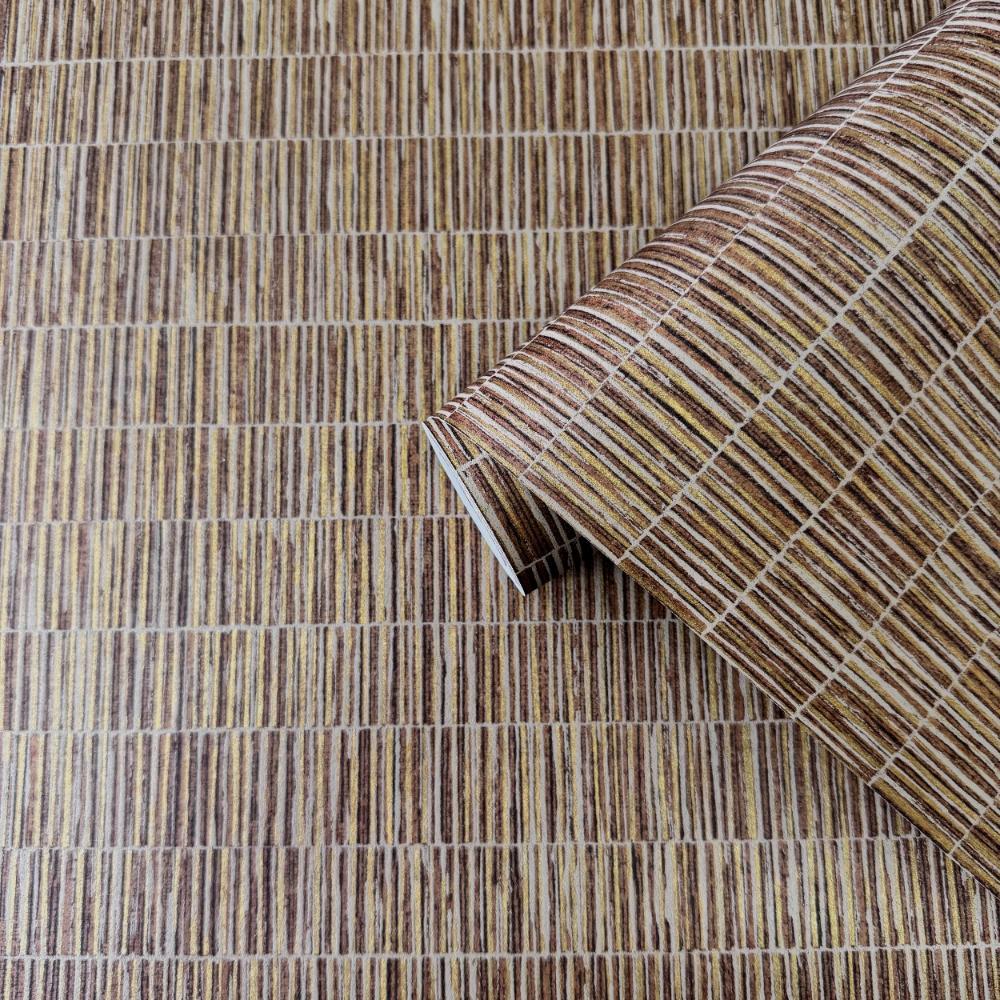 Zen Bamboo Screen Wallpaper - Orange / Gold - Galerie - DWP0362 - 08 - Premier Wallcovering
