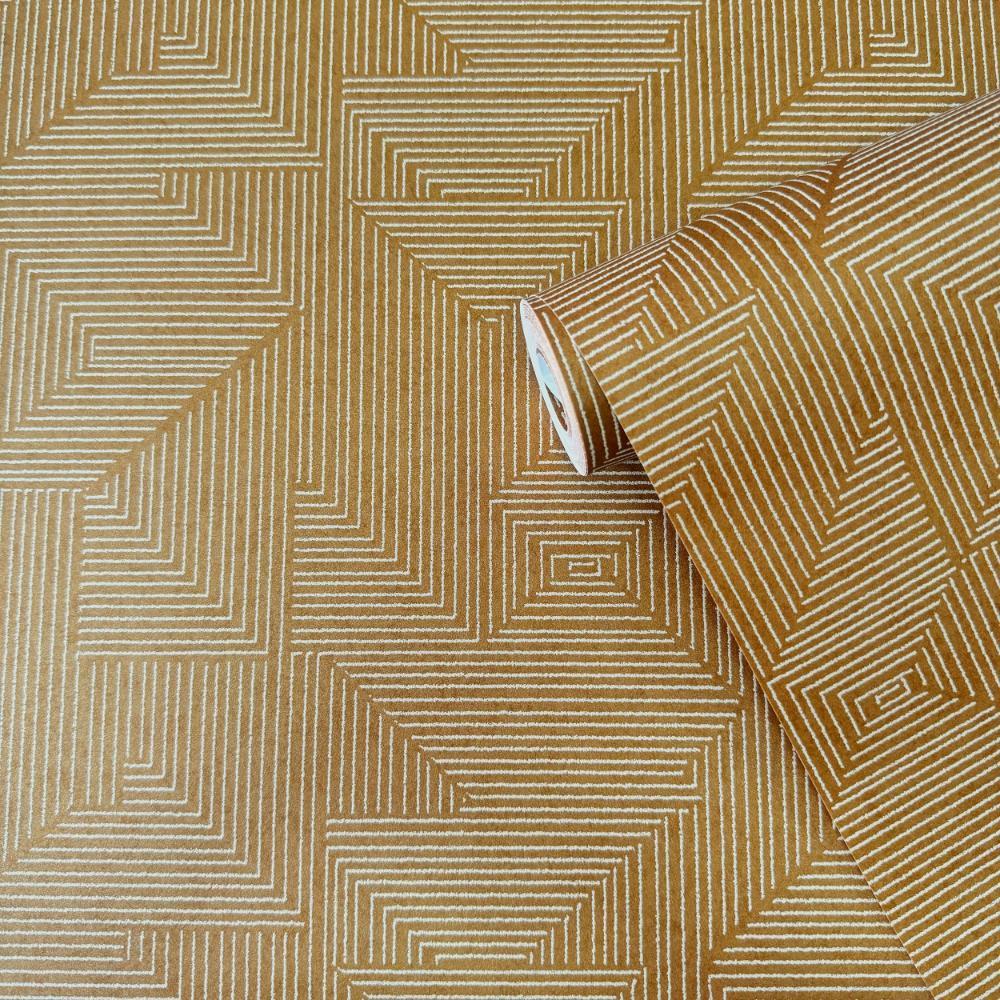Zen Cleopatra Wallpaper - Yellow - Galerie - DWP0368 - 02 - Premier Wallcovering