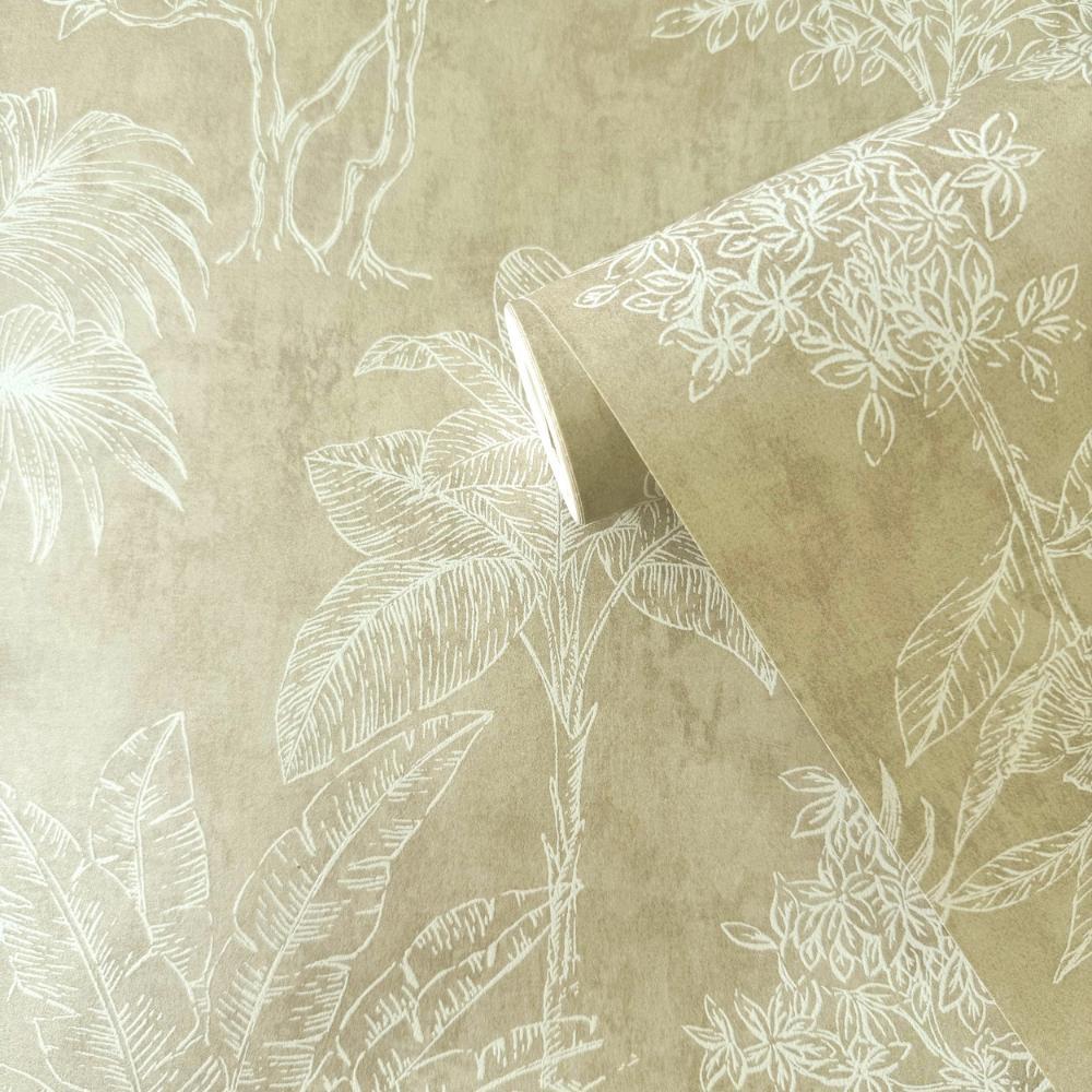 Zen Floating Foliage Wallpaper - Bronze Brown - Galerie - DWP0361 - 03 - Premier Wallcovering