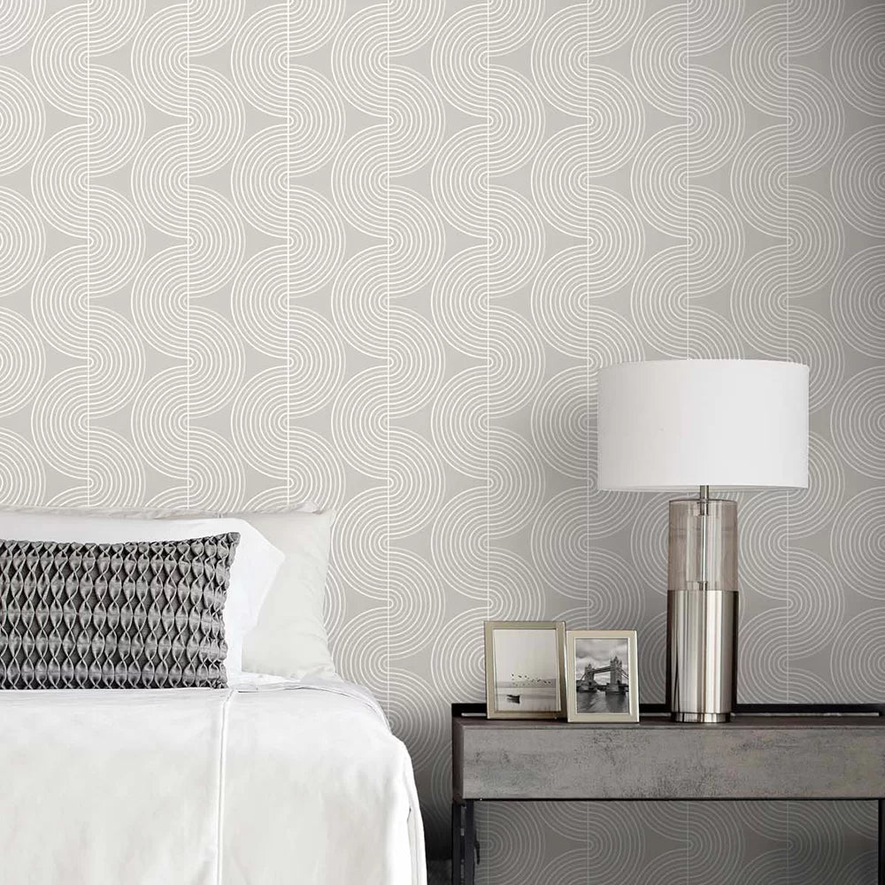 Zen Geo Wallpaper - Grey - NextWall - NW44205 - Premier Wallcovering