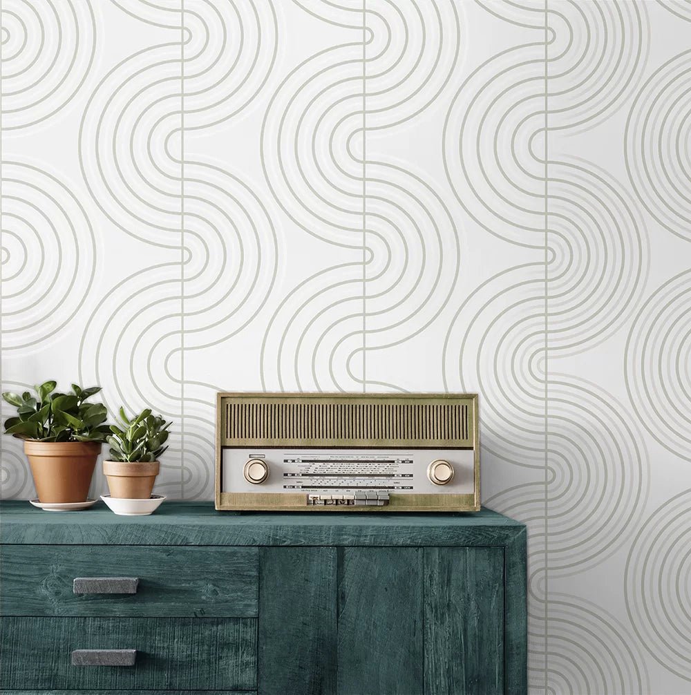 Zen Geo Wallpaper - White - NextWall - NW44206 - Premier Wallcovering