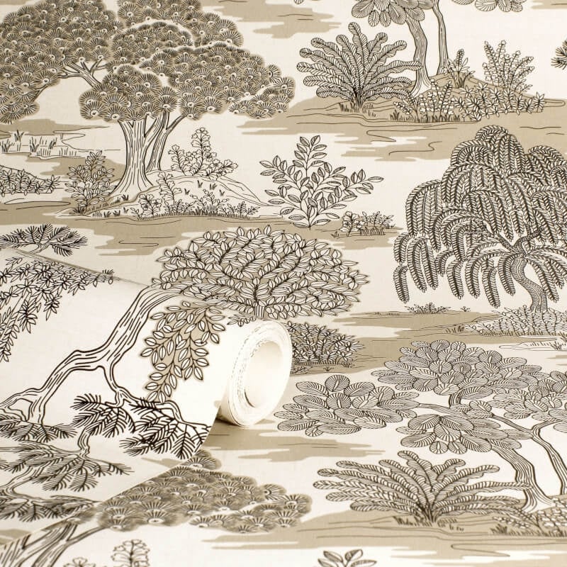 Zen Oriental Landscape Wallpaper - Natural - Fine Décor - FD43442 - Premier Wallcovering
