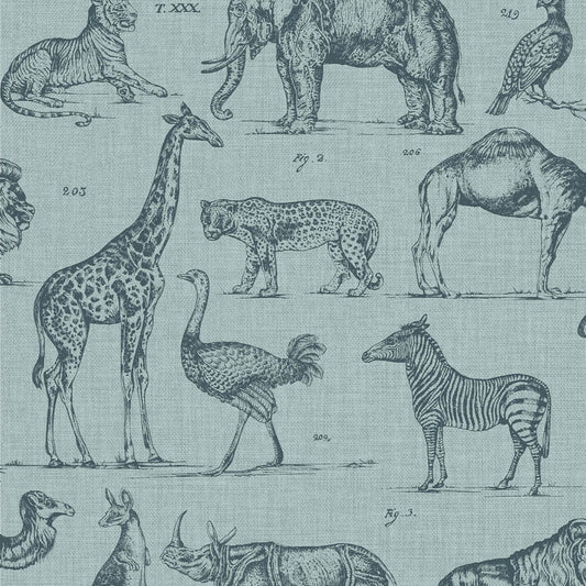 Zoology Wallpaper - Blue - Superfresco Easy - 117806 - Premier Wallcovering