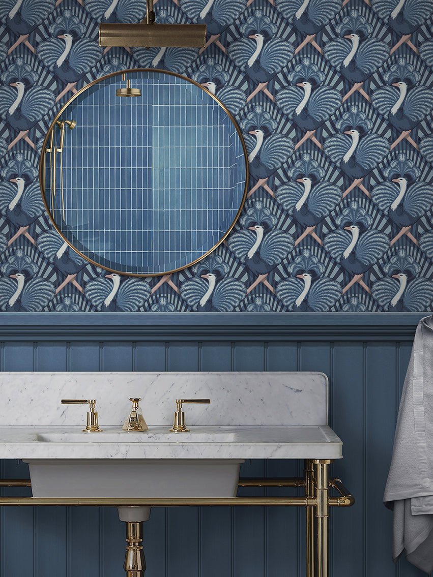 Zsa Zsa Wallpaper - Blue - Divine Savages - DVS067-ZSA-BLU-WR - Premier Wallcovering