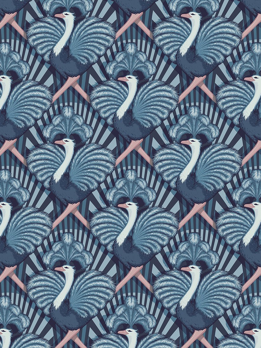 Zsa Zsa Wallpaper - Blue - Divine Savages - DVS067-ZSA-BLU-WR - Premier Wallcovering